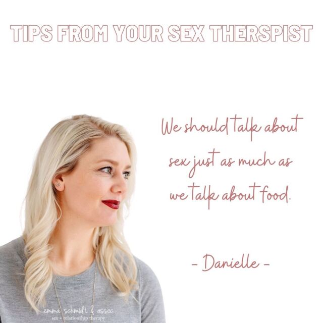 “We should talk about sex just as much as we talk about food". 

We are allowed to talk about our overcooked steak or underseasoned chicken but we have a hangup on being able to talk about our sexual preferences in the same way. 

Challange yourself to talk about your sexual experiences (past and present), sexual expectations, sexual preferences, sexual interest/likes, sexual hangups, and/or sexual boundaries with your partner at every meal you have with one another. 

- Danielle -