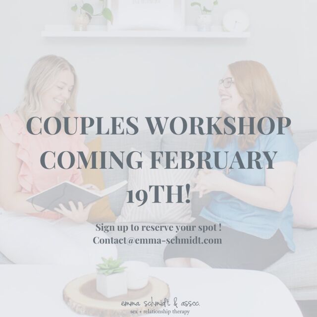 Did you know that John Gottman and his team conducted research that found that they could predict divorce with 90% accuracy? 

That’s pretty incredible. 

Because of the Gottman’s work we have a ton of information, tools, skills … all the things to help
you fine tune your relationship to help it be the healthiest it can be. 

Starting February 19th, two of our Marriage and Family /Gottman trained therapists will be leading a workshop on the Gottman’s  7 Principles for Making a Marriage Work. 

If you’re…

* Contemplating engagement
* Premarital couples
* Couples living together
* Couples who have been together or married for decades

Then you’re the right person for this group. 

*Space is limited.*

Want to find out more or to sign up? Head to https://www.emma-schmidt.com/workshops/